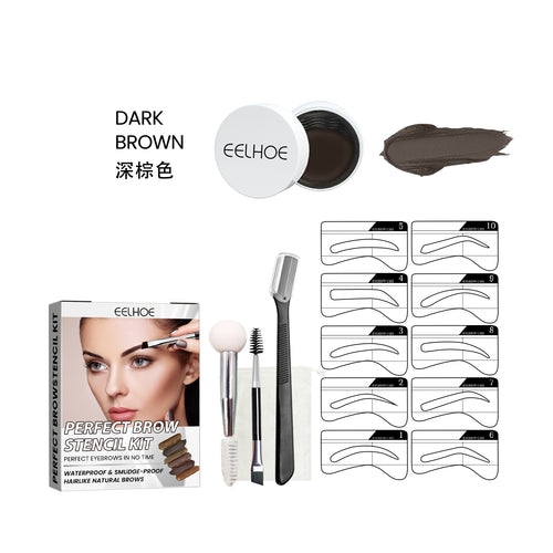 Brow Stencil Kit – Waterproof, No Smudge & Natural 3D Eyebrow Cream - Icon Her