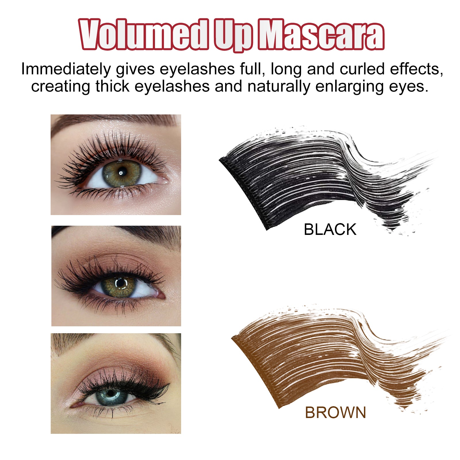 Volume Up Mascara - Hydrating, Lengthening & Curling Black Finish - Icon Her