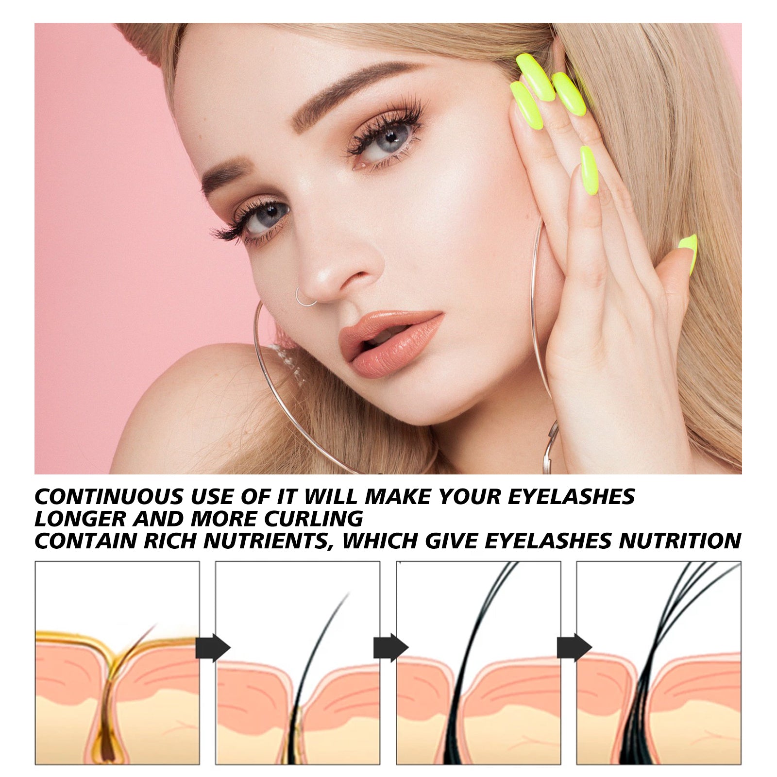 Natural Curl Lash Growth Serum – Moisturizing, Beautiful & Long-Lasting Lash Liquid - Icon Her