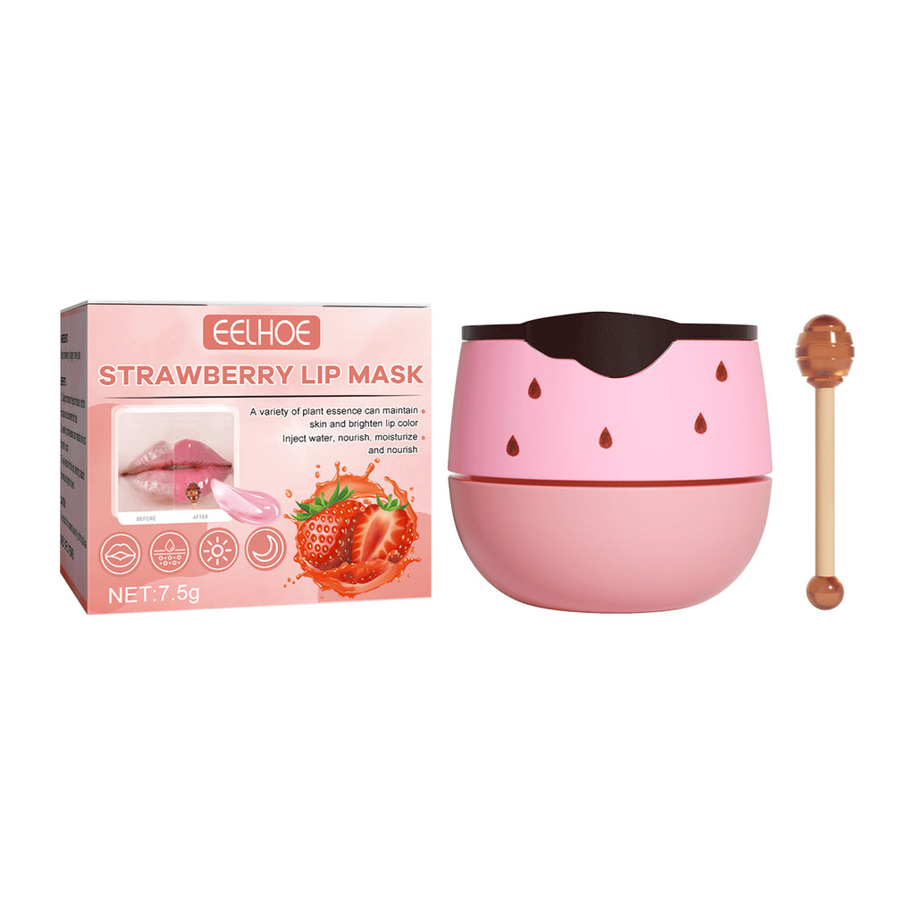 Strawberry Hydrating Lip Mask - Line-Smoothing & Exfoliating Lip Treatment - Icon Her