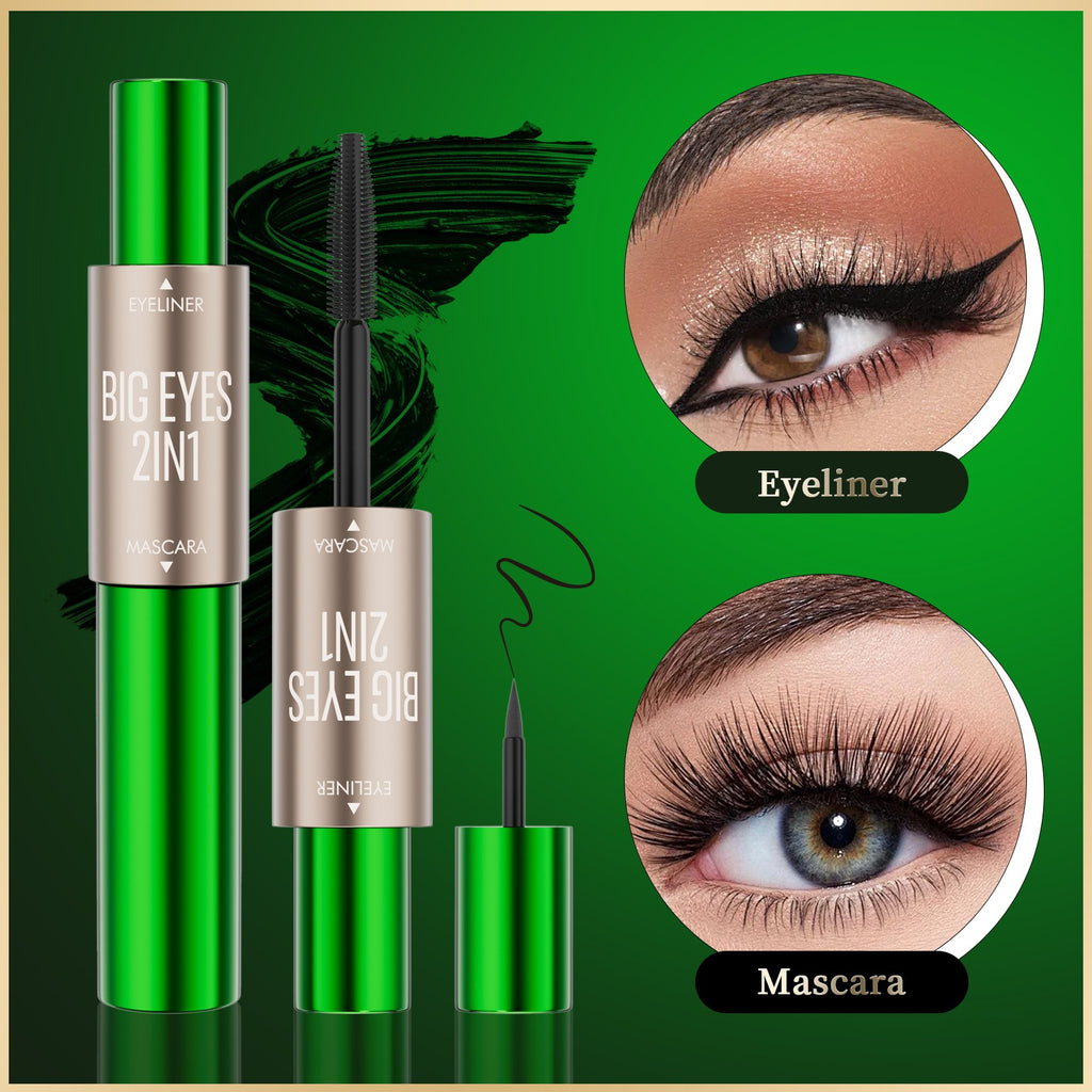 2-in-1 Double-Ended Mascara & Eyeliner – Natural, Long-Lasting & No Smudge - Icon Her