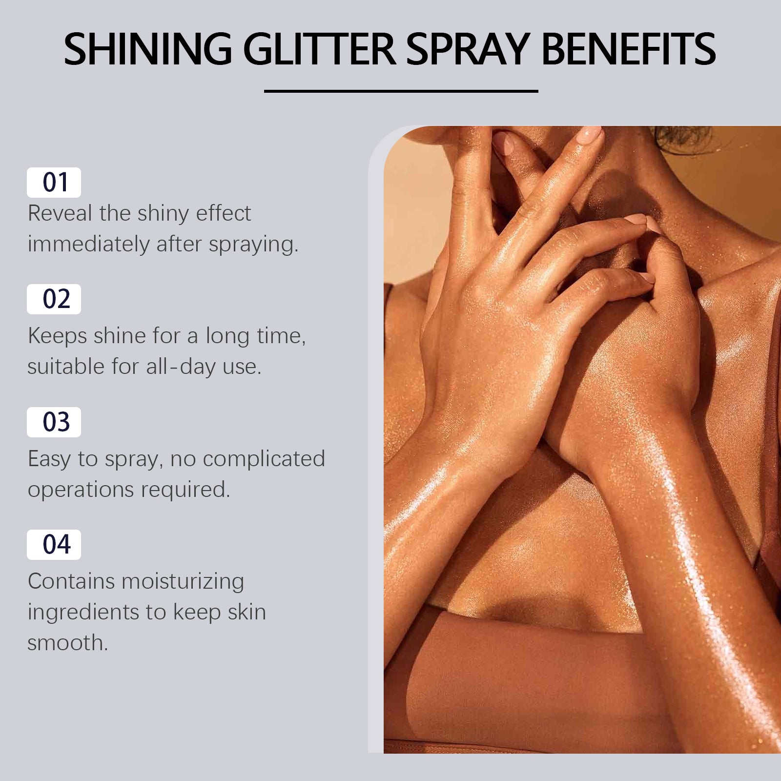 Highlighter Glitter Spray – Natural, 3D & Long-Lasting Body Shimmer - Icon Her