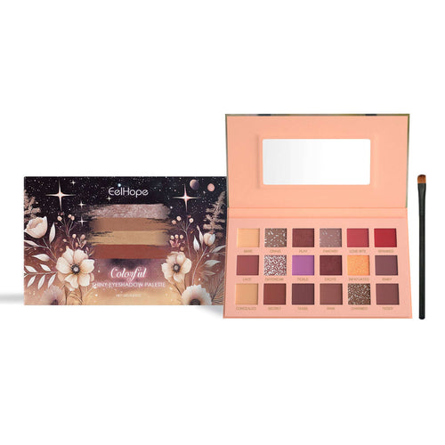 18-Color Eyeshadow Palette – Glitter, Everyday & Multi-Color Eye Makeup - Icon Her