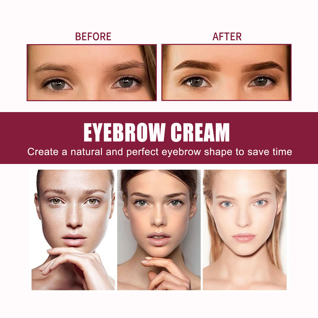 Eyebrow Brush & Cream Set – Filling, Shaping & Tinted Brow Makeup Tools - Icon Her
