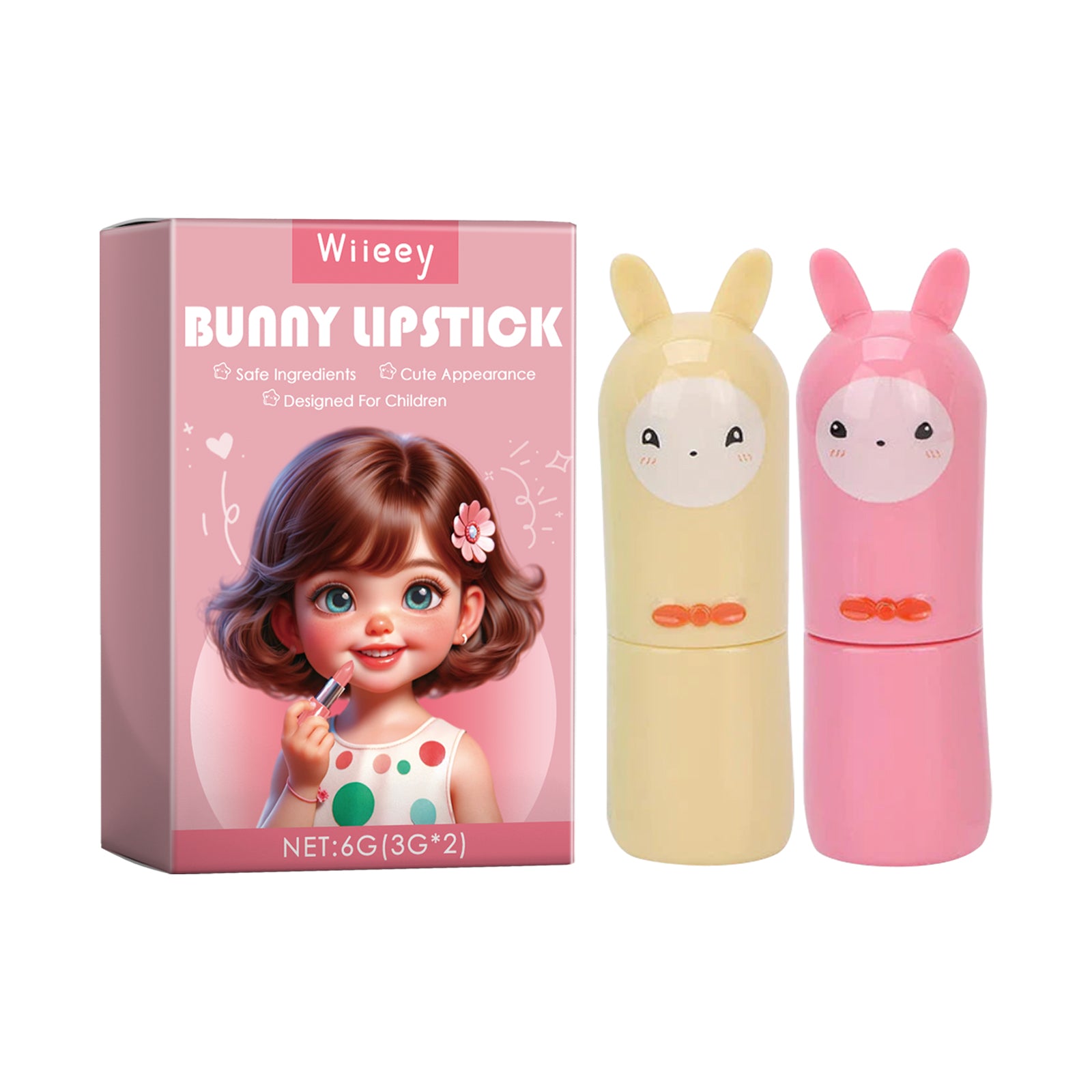 Bunny Lip Gloss Girls Lipstick – Easy Clean, Fun Children's Play Makeup - Icon Her