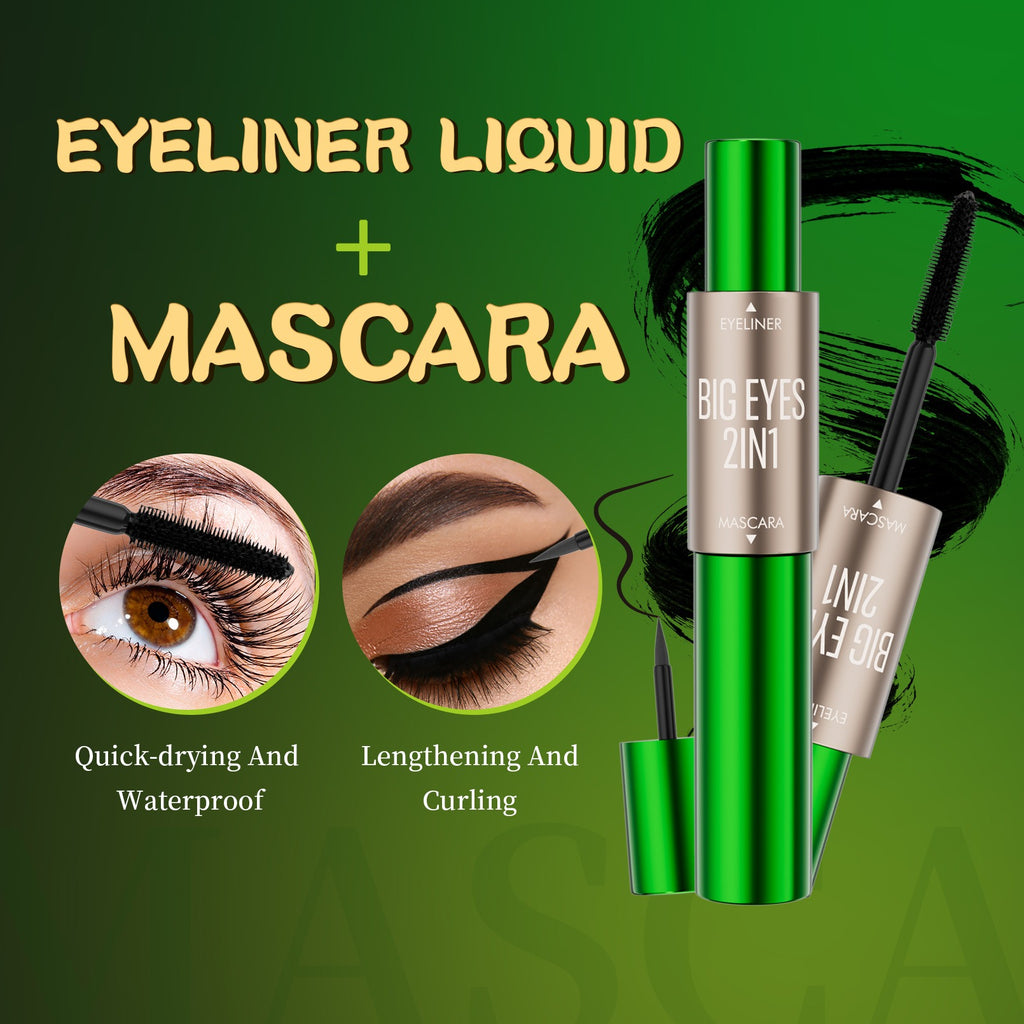 2-in-1 Double-Ended Mascara & Eyeliner – Natural, Long-Lasting & No Smudge - Icon Her