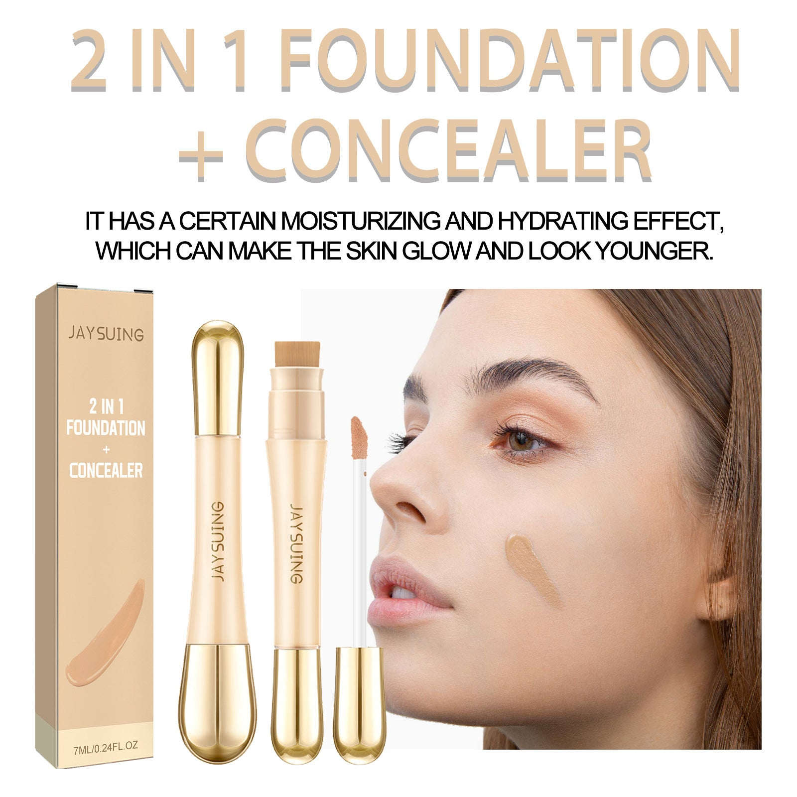 2-in-1 Foundation & Concealer – Natural, Long-Lasting & Invisible Pore Coverage - Icon Her