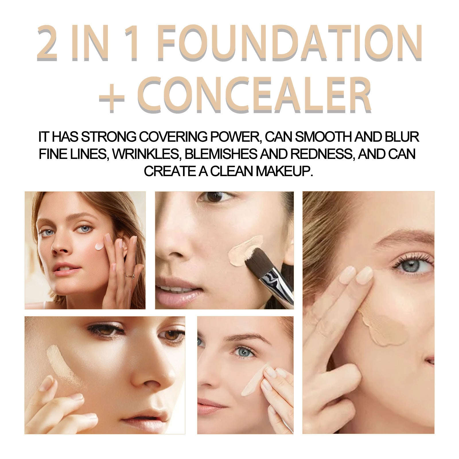 2-in-1 Foundation & Concealer – Natural, Long-Lasting & Invisible Pore Coverage - Icon Her