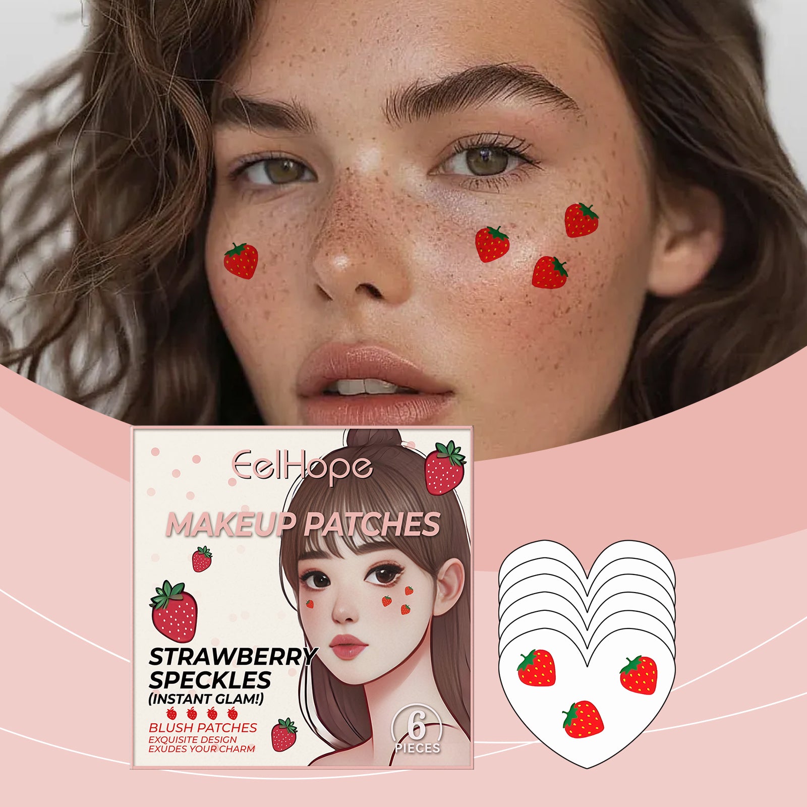 Strawberry Face Makeup Stickers – Cute Eye & Face Embellishment Patches - Icon Her