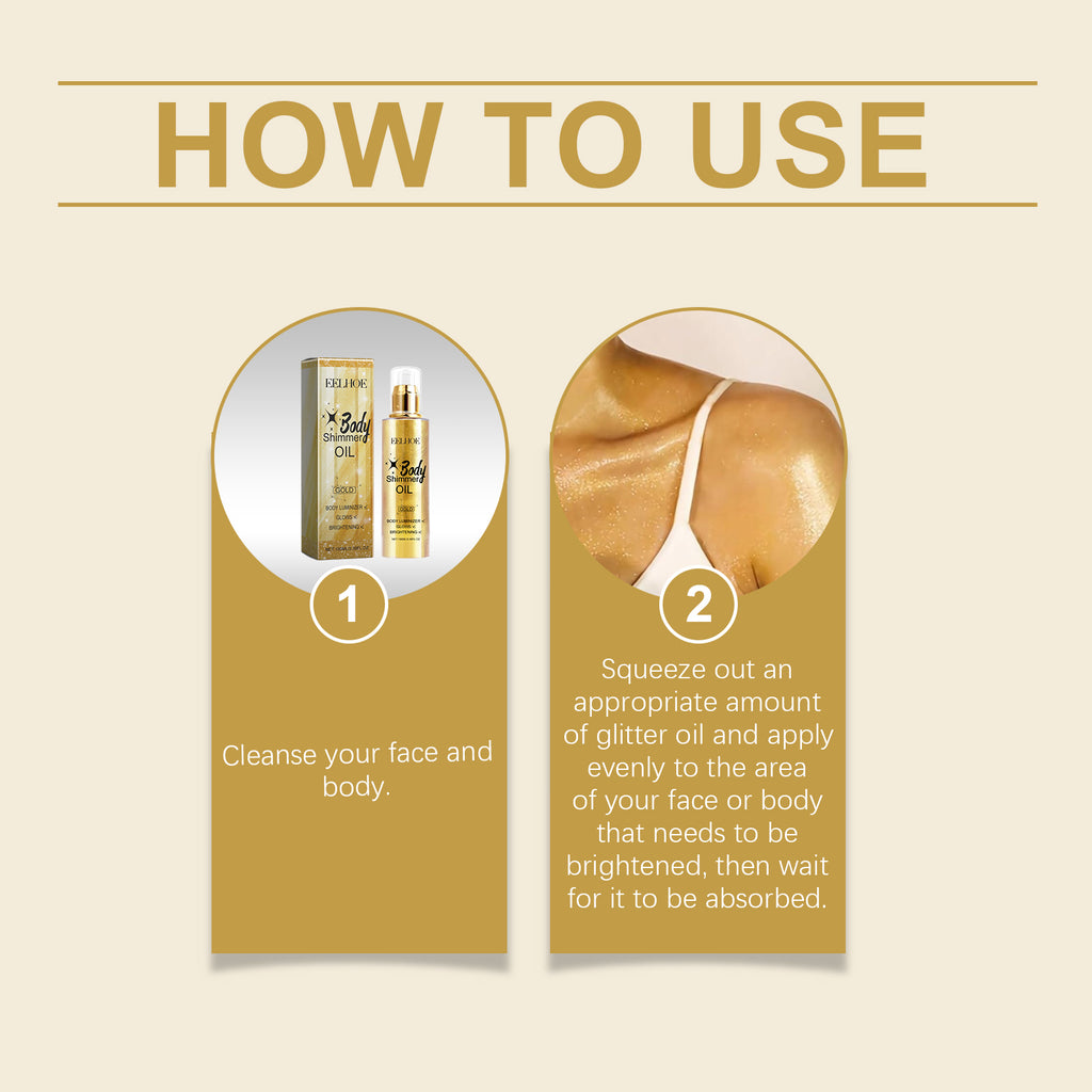 Body Glitter Oil – Liquid Highlight, Full Body Beach Glow & Sexy Shine - Icon Her
