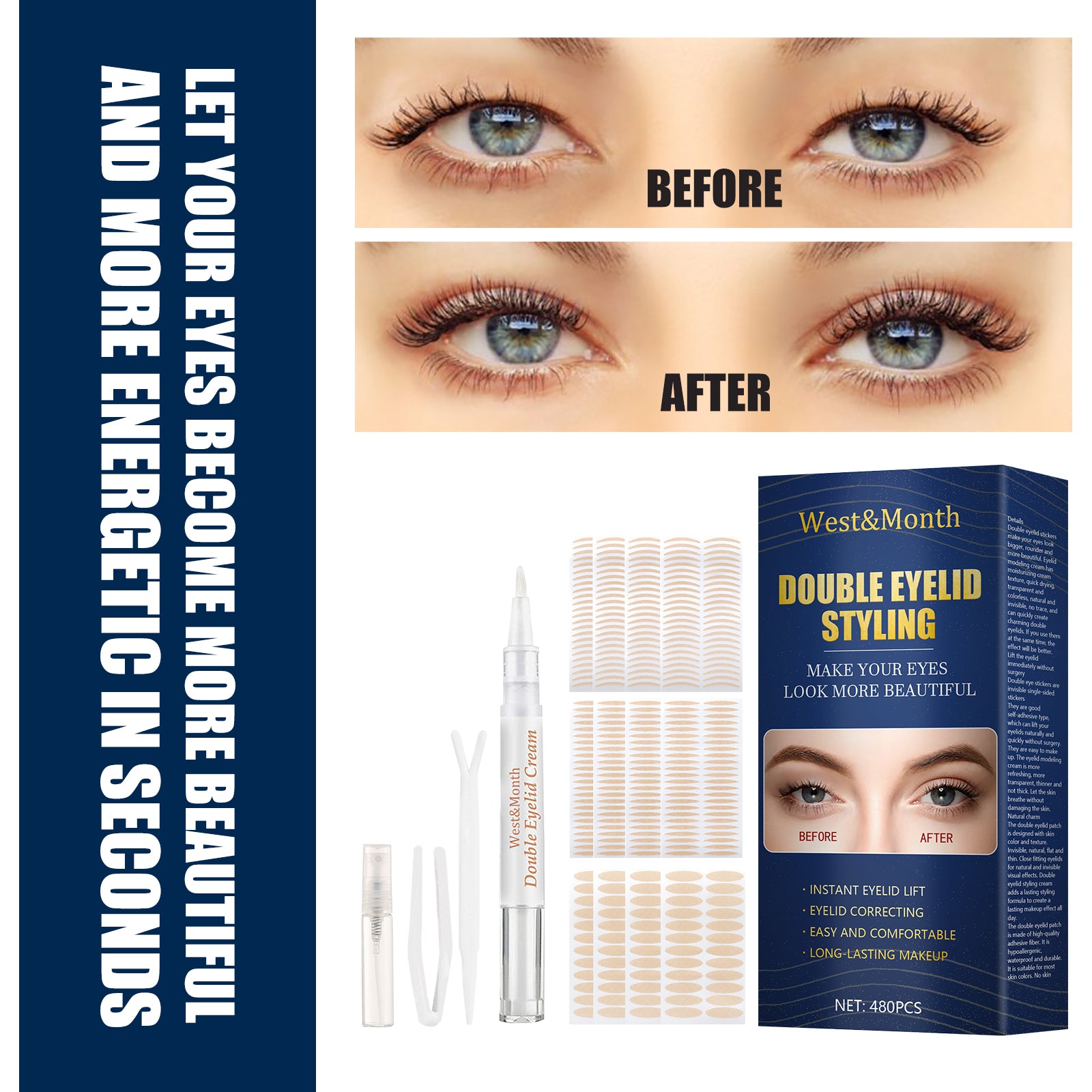 Double Eyelid Lace Tape – Invisible, Glue-Free & Water-Activated Styling - Icon Her