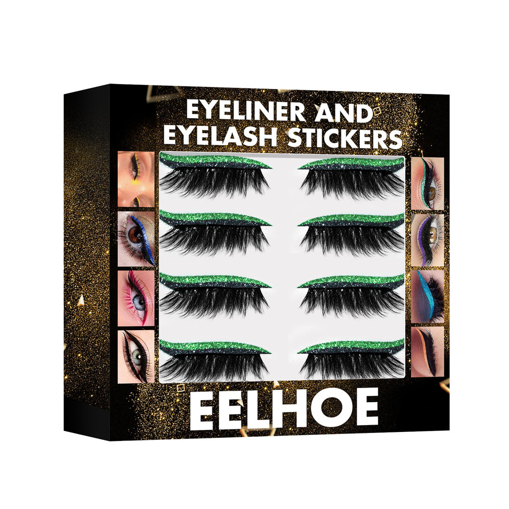 3D Glitter Eyeliner & False Eyelash Stickers - Glue-Free Self-Adhesive Lash & Liner Set - Icon Her