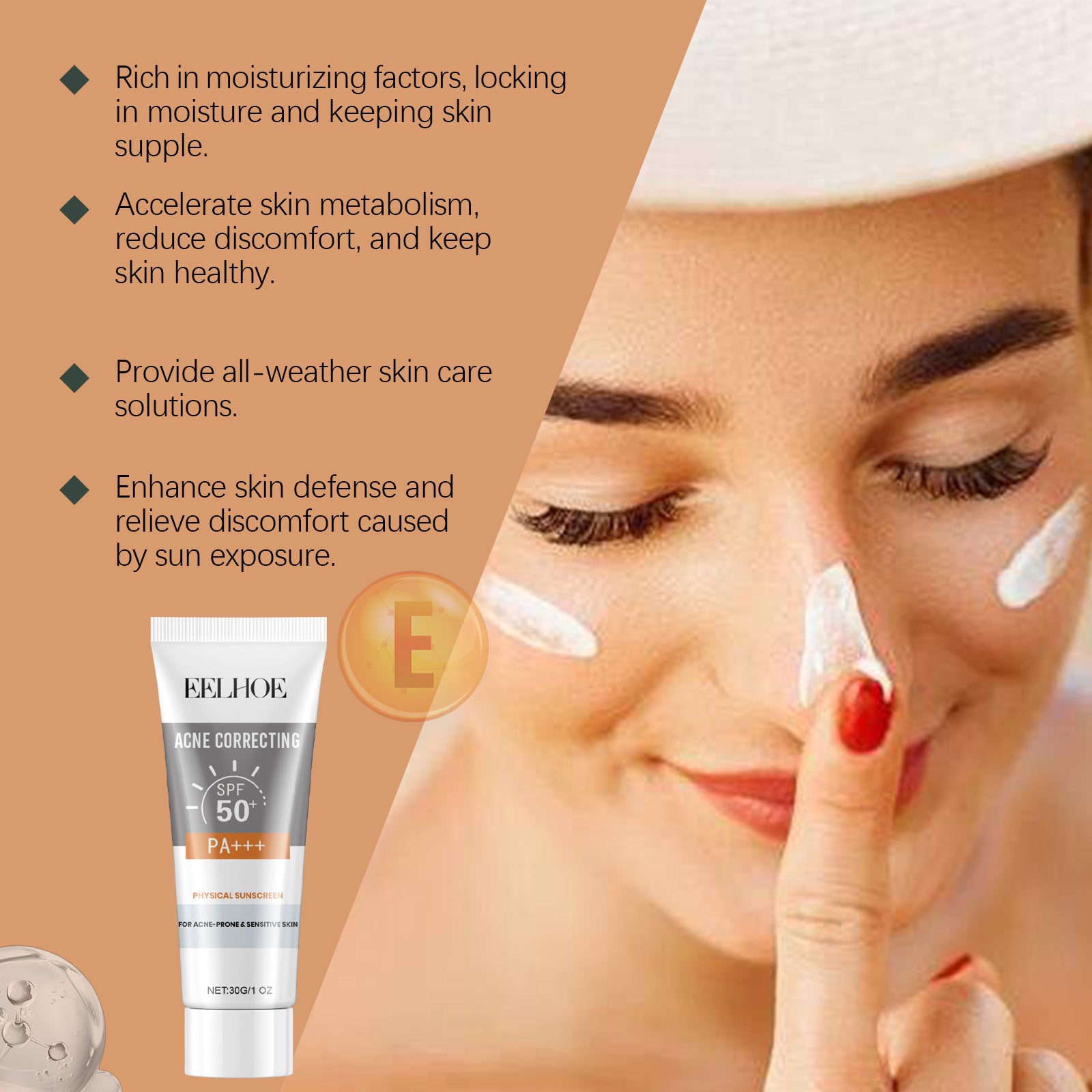 SPF 50+ Sunscreen For Acne Prone Skin – Hydrating, Nourishing & Moisturizing Facial SPF - Icon Her