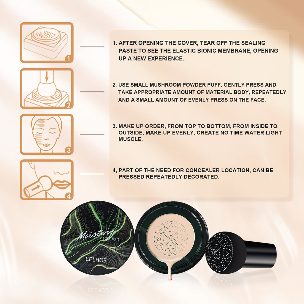 Moisturizing Cushion Foundation – Natural Nude, Brightening & Blemish Coverage - Icon Her