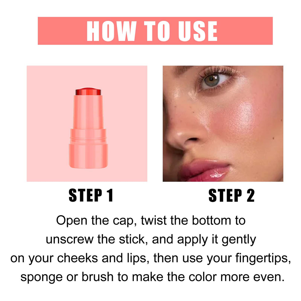 Jelly Blush & Lip Gloss Stick – Brightening, Even Skin Tone Lips & Cheeks - Icon Her
