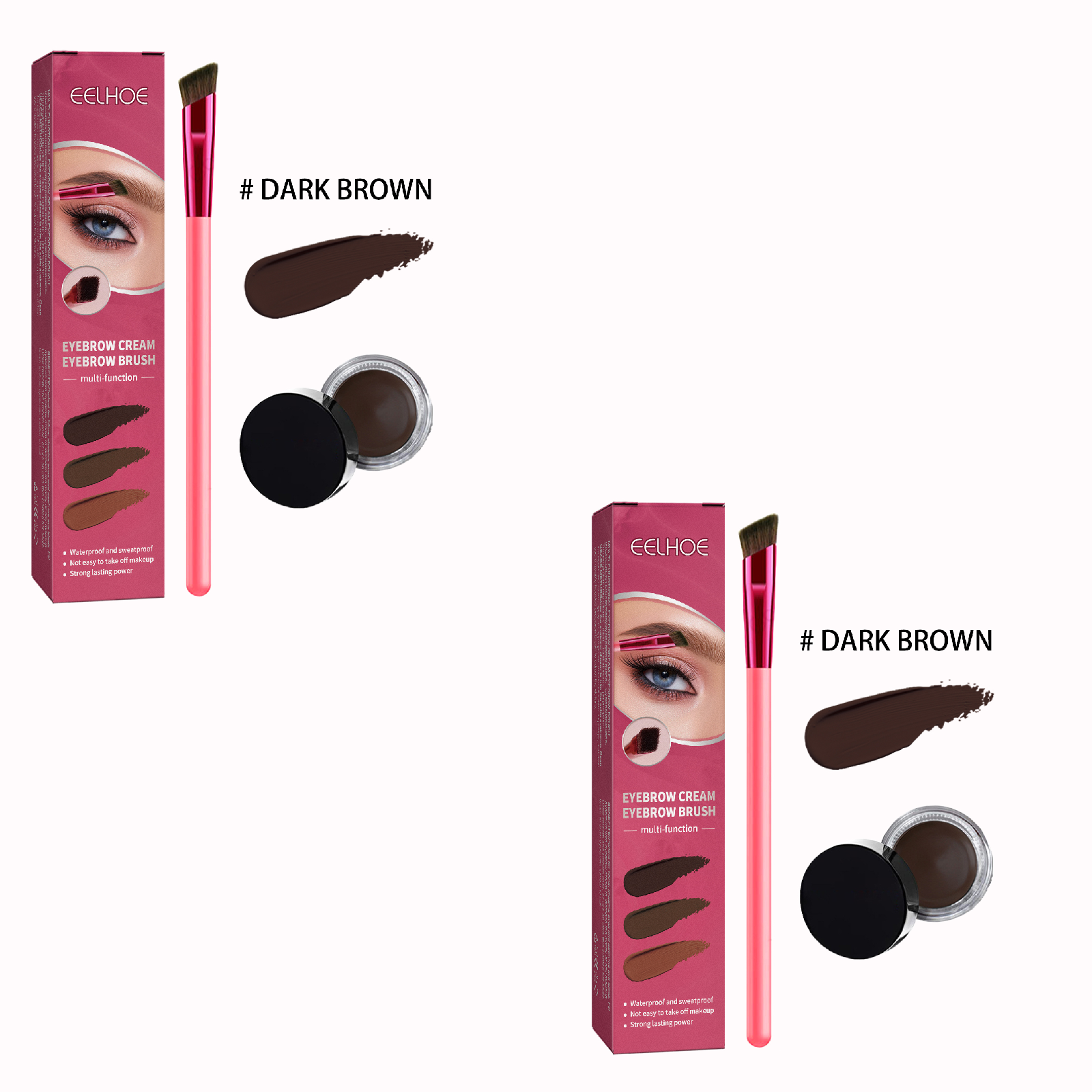 Eyebrow Brush & Cream Set – Filling, Shaping & Tinted Brow Makeup Tools - Icon Her