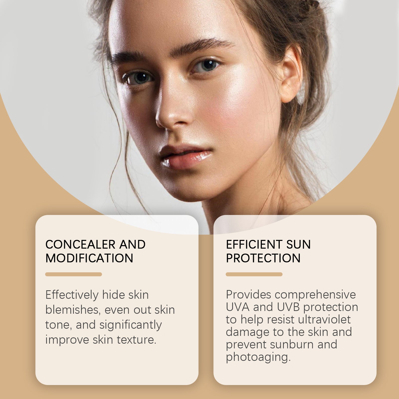 Gold Snail Protective BB Cream - Moisturizing & Waterproof Concealer Base - Icon Her