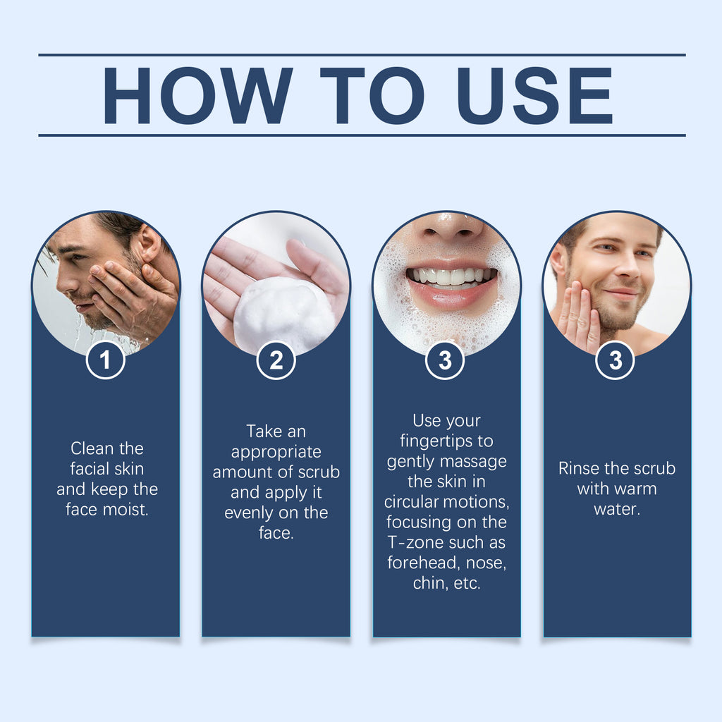 Men's Oil-Control Facial Scrub - Refreshing Purifying Exfoliator - Icon Her