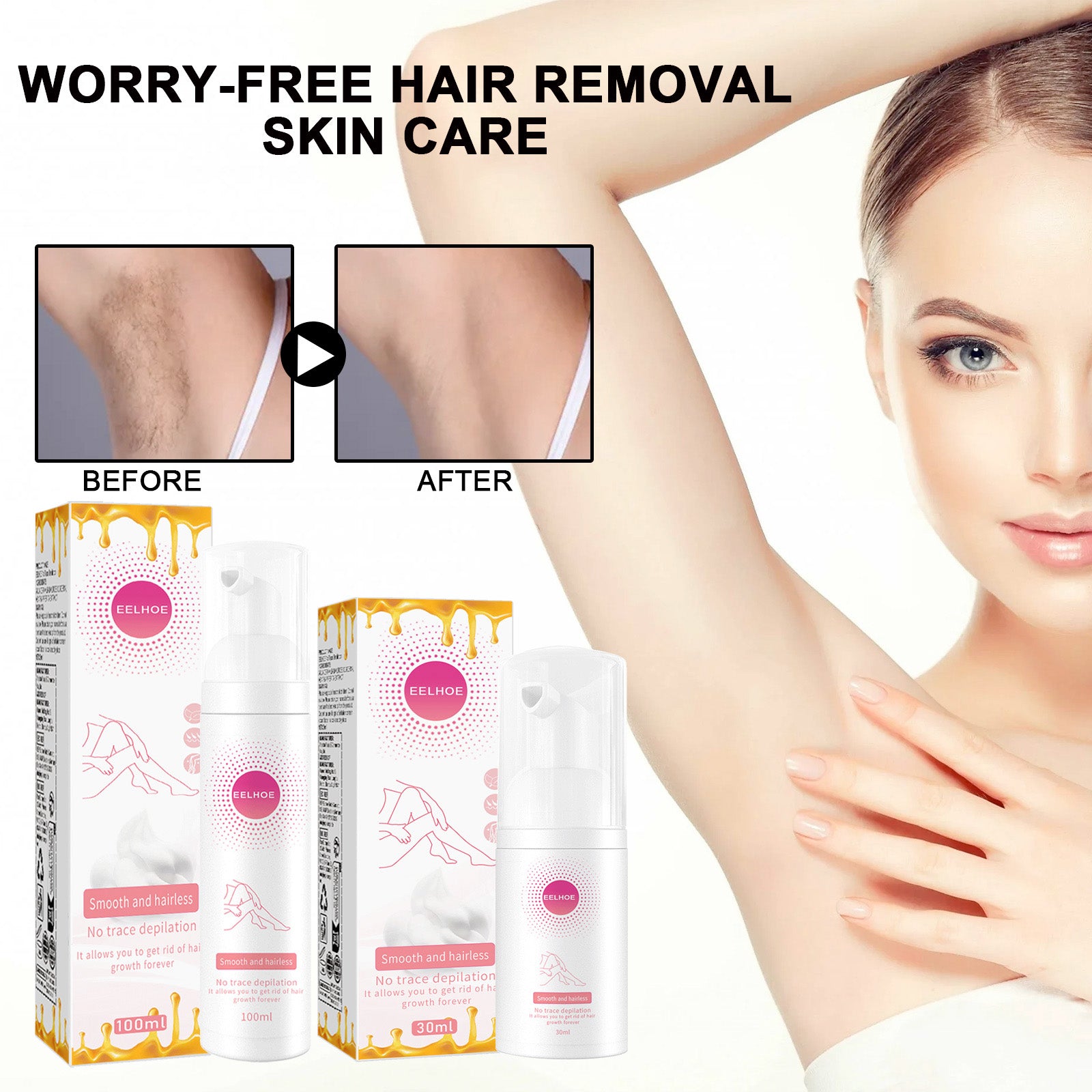Honey Mousse Hair Removal Spray – Gentle, Full Body & Skin-Friendly Foam - Icon Her