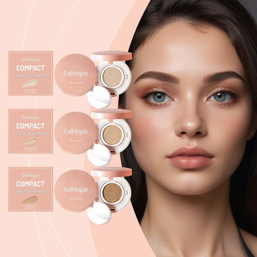 Compact Air Cushion Foundation (Natural Shade) - Lightweight Concealer & Moisture Base - Icon Her