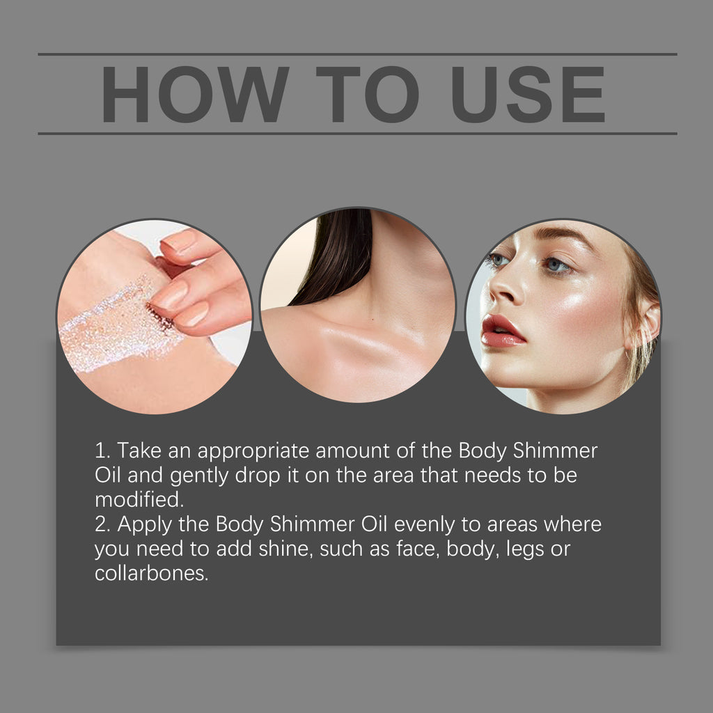Liquid Body Glitter & Highlighter Oil - Shimmer Body & Face Glow - Icon Her