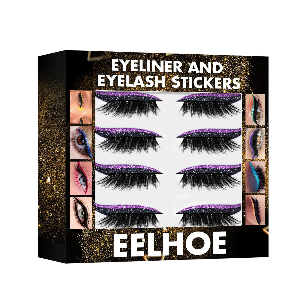3D Glitter Eyeliner & False Eyelash Stickers - Glue-Free Self-Adhesive Lash & Liner Set - Icon Her