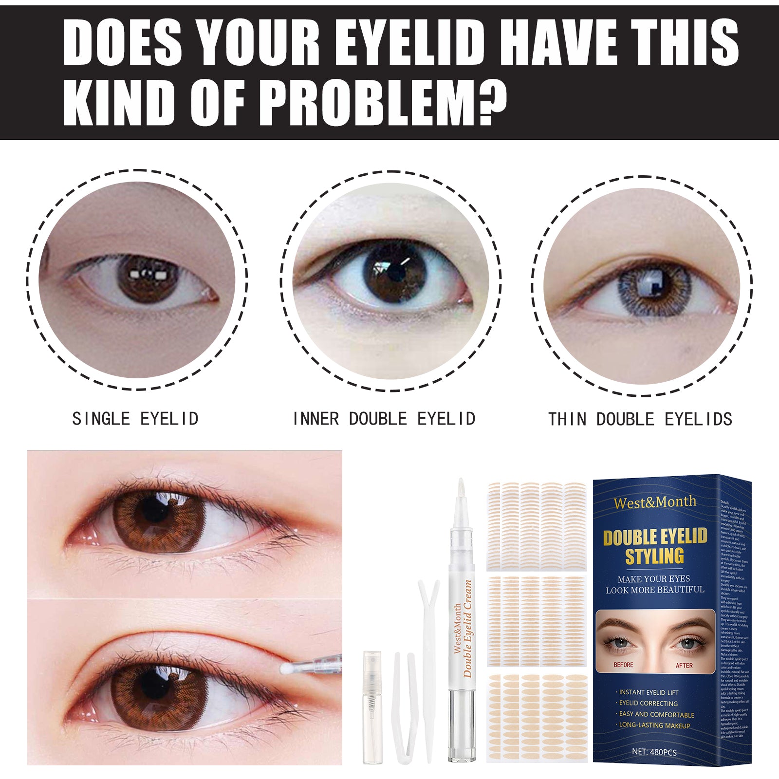 Double Eyelid Lace Tape – Invisible, Glue-Free & Water-Activated Styling - Icon Her