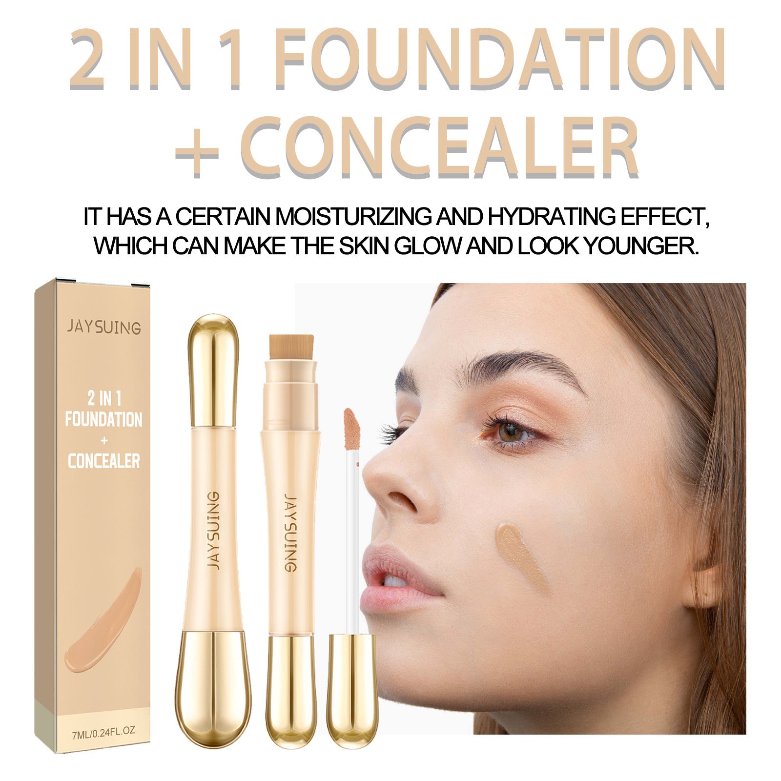2-in-1 Foundation & Concealer – Natural, Long-Lasting & Invisible Pore Coverage - Icon Her