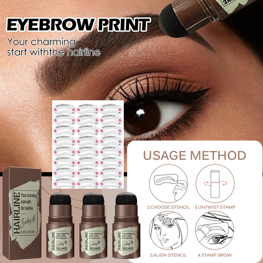 Eyebrow & Hairline Stamp – Natural, Lazy & Quick Brow Filler Cake - Icon Her