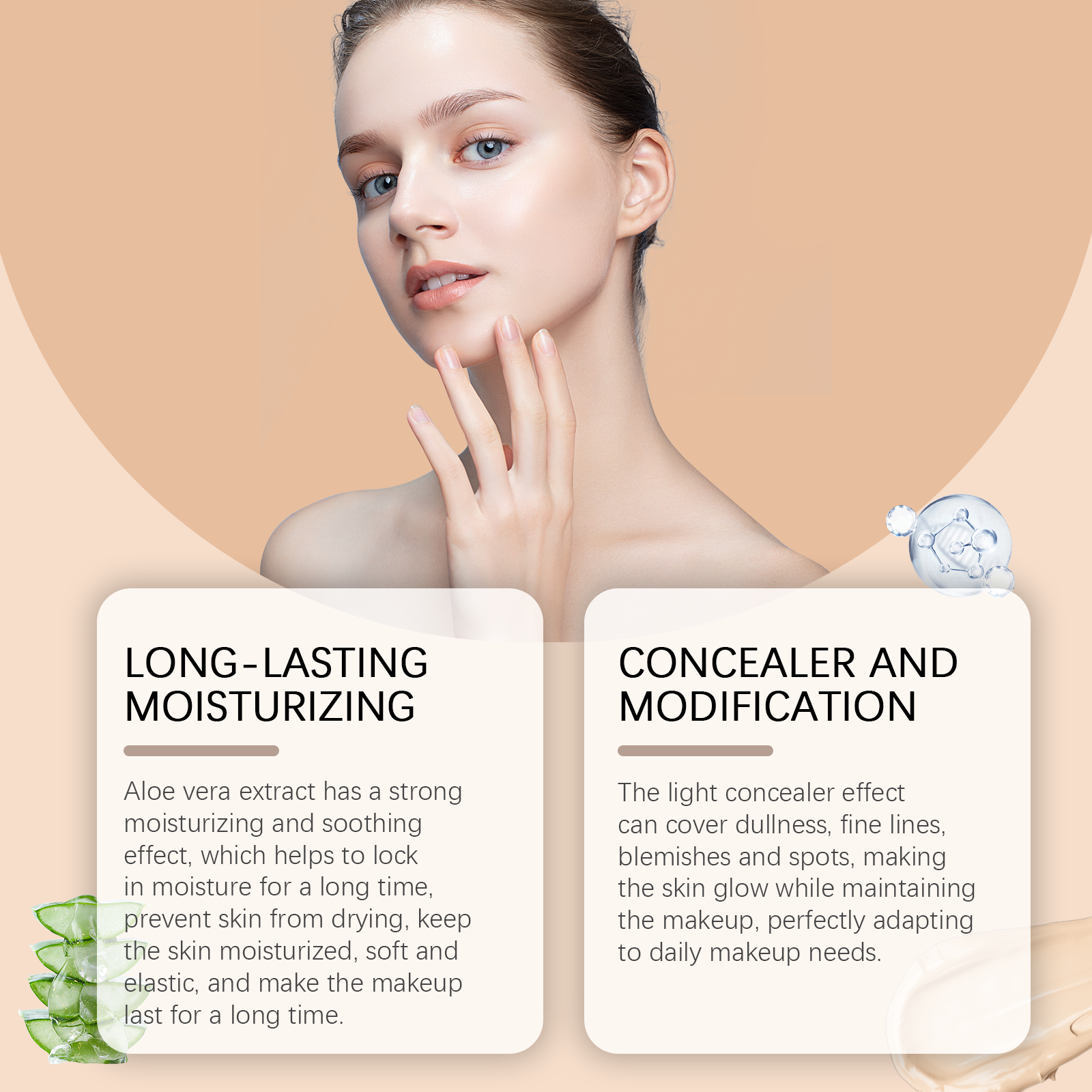 Moisturizing Concealer Foundation – Matte, Brightening & Nourishing Skin - Icon Her