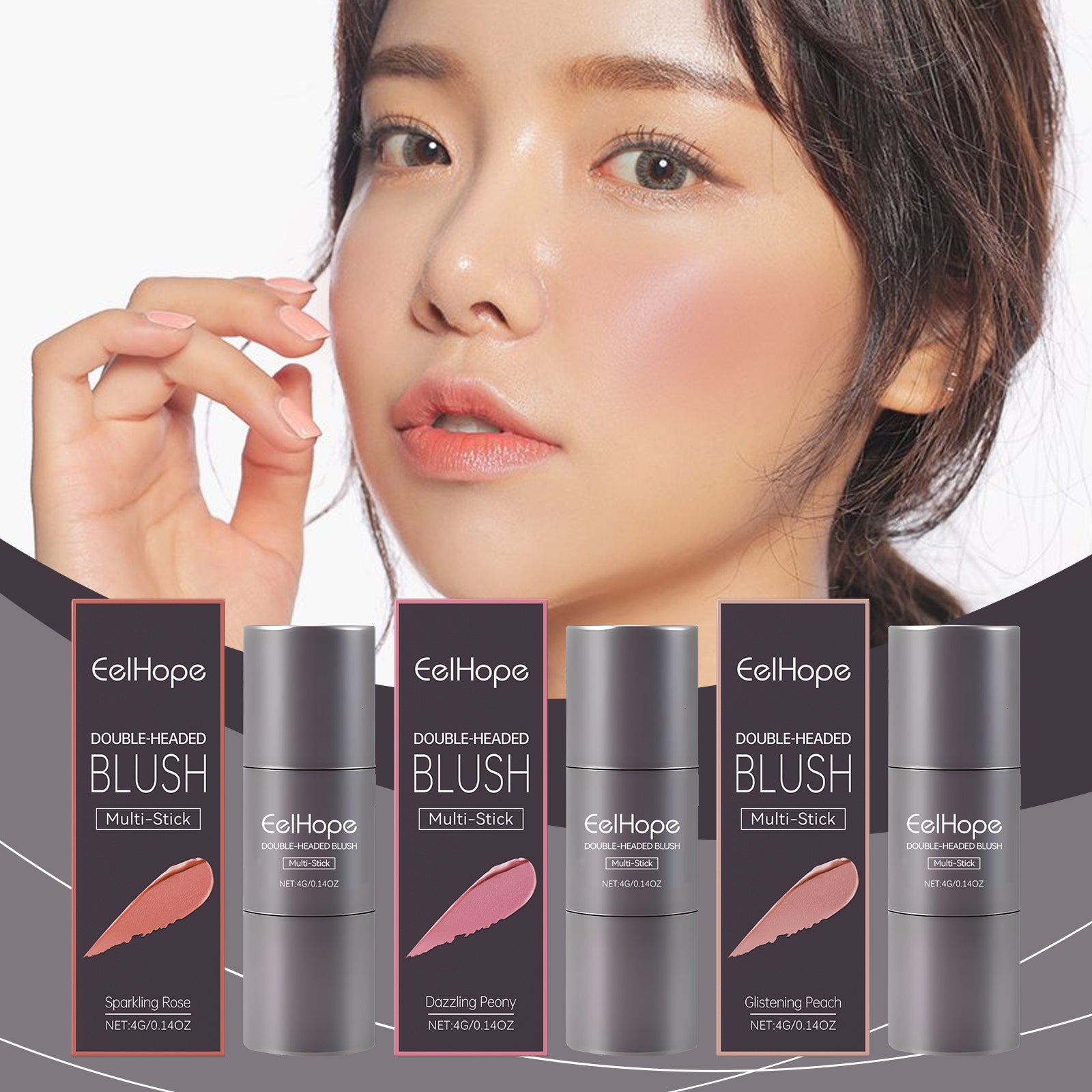 Double-Ended Blush Multi-Purpose Stick - Natural Naked Makeup Color - Icon Her