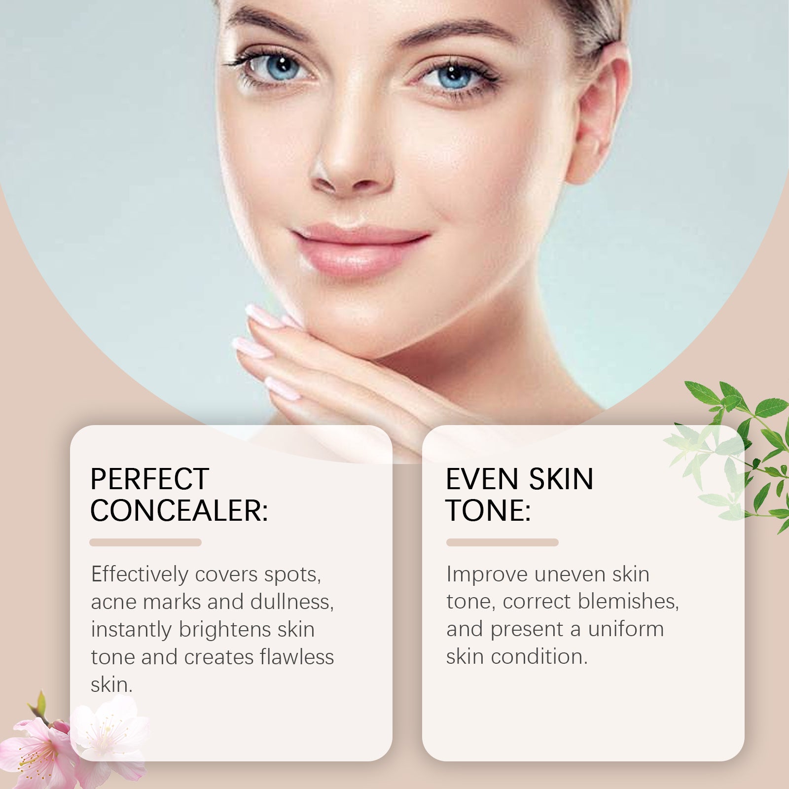 Concealer Brightening Cream – Natural, Light Texture & Fresh Nude Makeup - Icon Her