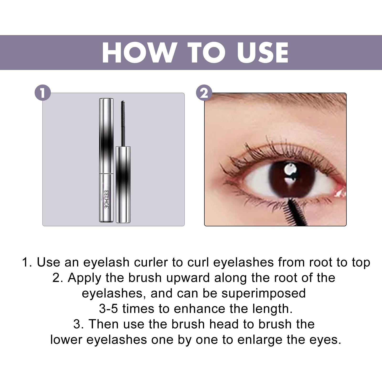 Curling Mascara – Black, Sweat-Proof, No Smudge & Long-Lasting Lashes - Icon Her