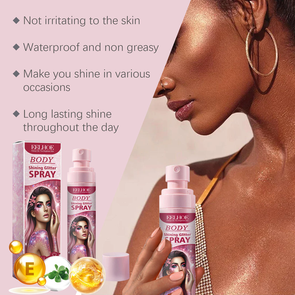 Stage Glitter Spray – Facial & Collarbone Brightening, Long-Lasting Highlighter - Icon Her