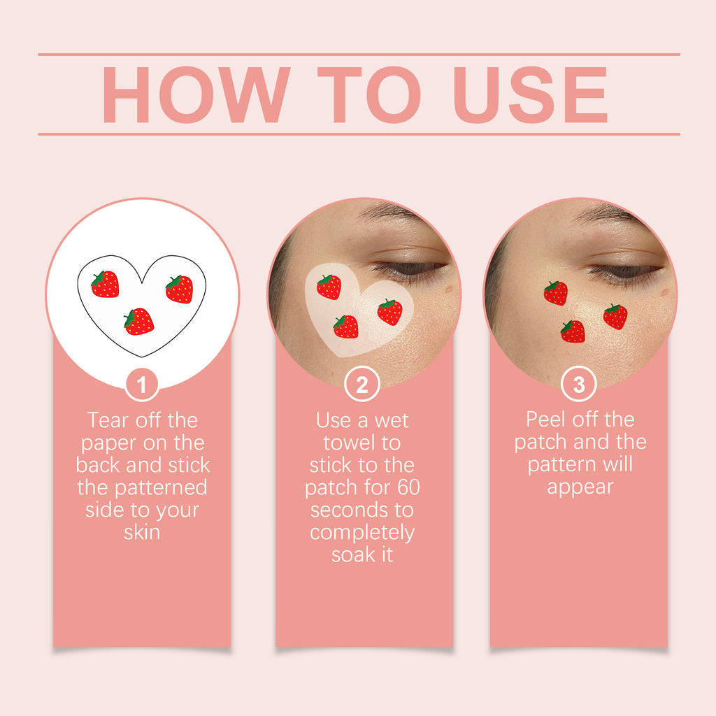Strawberry Face Makeup Stickers – Cute Eye & Face Embellishment Patches - Icon Her