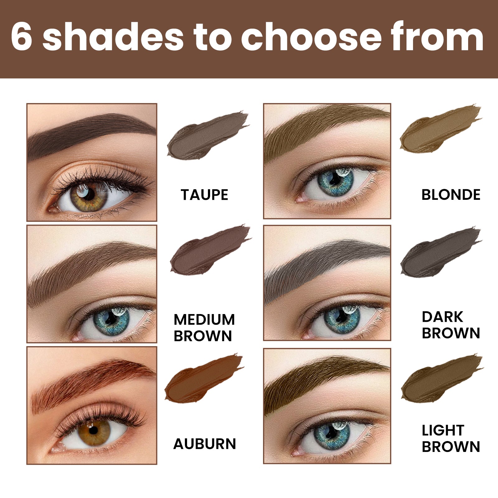 Brow Stencil Kit – Waterproof, No Smudge & Natural 3D Eyebrow Cream - Icon Her