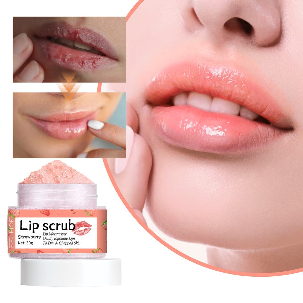 Strawberry Lip Scrub – Moisturizing, Exfoliating & Prevents Dry Cracked Lips - Icon Her