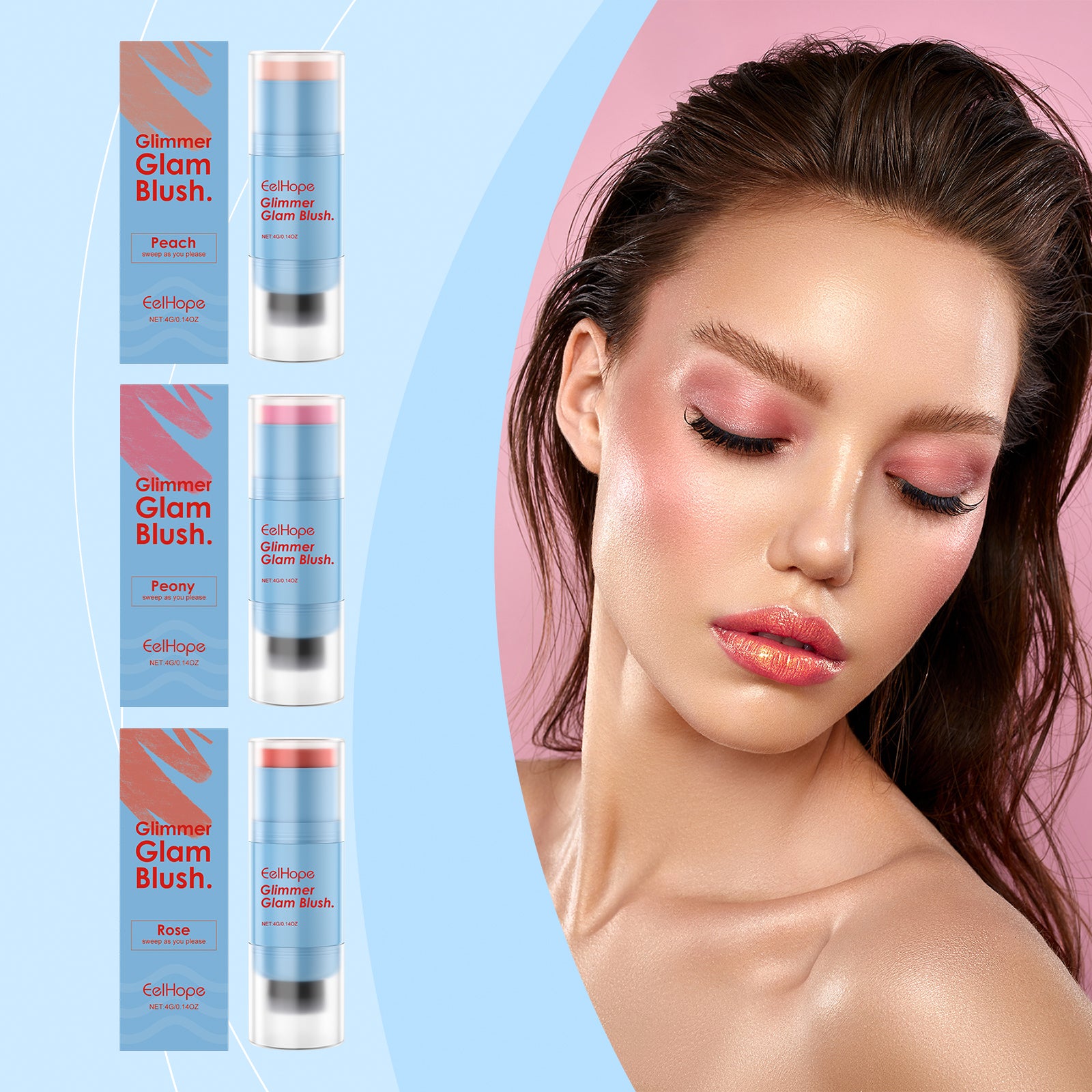 Double-Ended Cream Blush Stick - Hydrating & Multi-Purpose Color Stick - Icon Her
