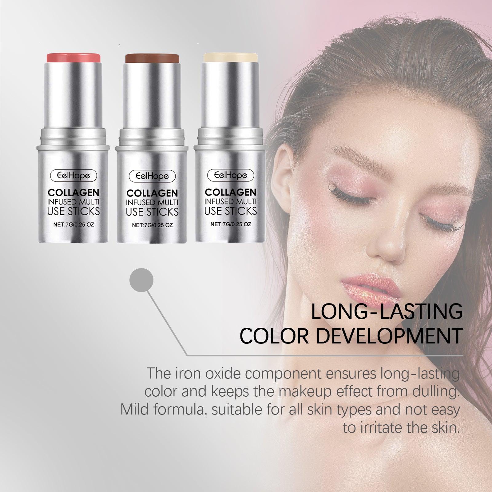 Collagen Blush Stick – Natural, Moisturizing & Multi-Use Color Makeup - Icon Her