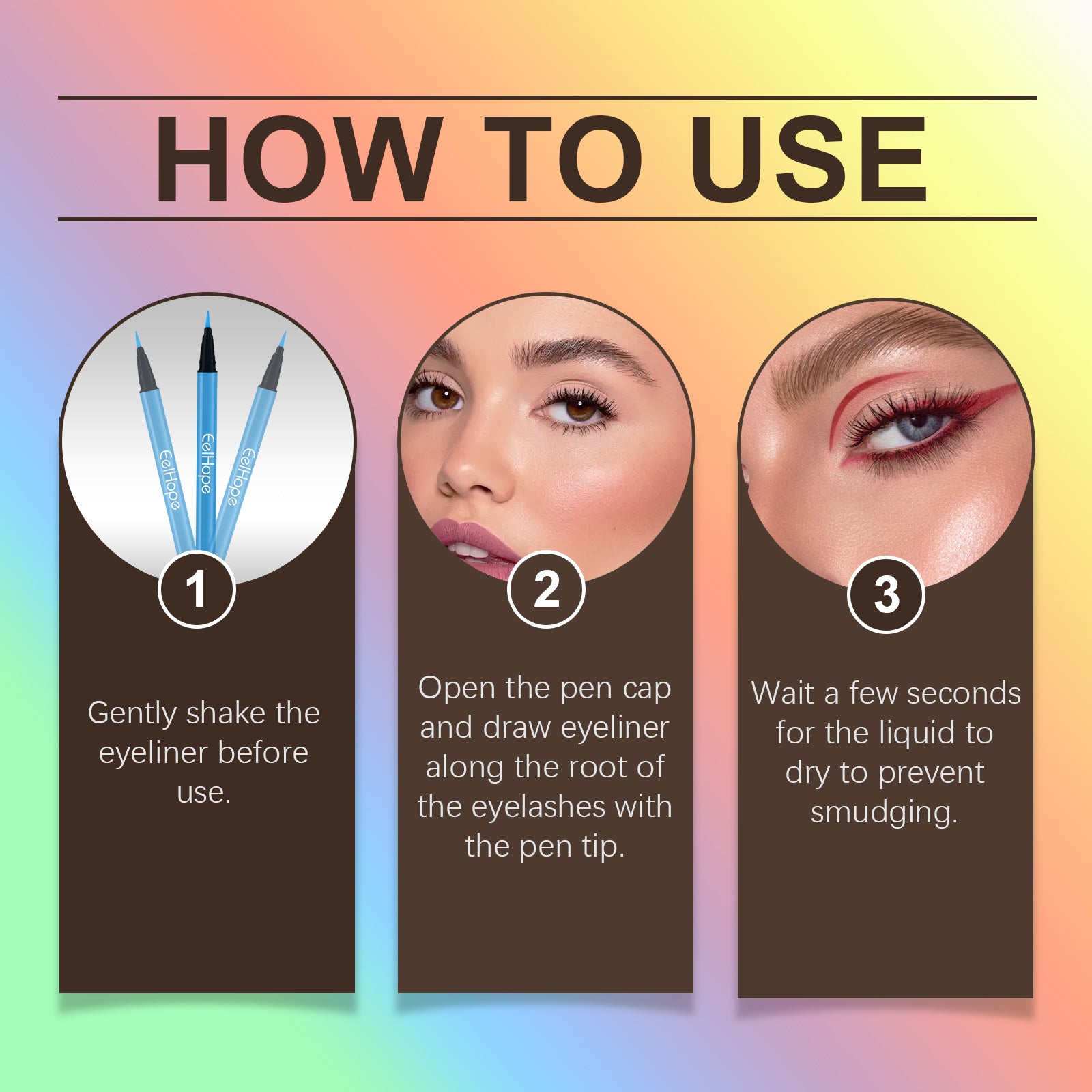 Neon Liquid Eyeliner (Blue) – Smooth, Long-Lasting Party Eye Makeup - Icon Her