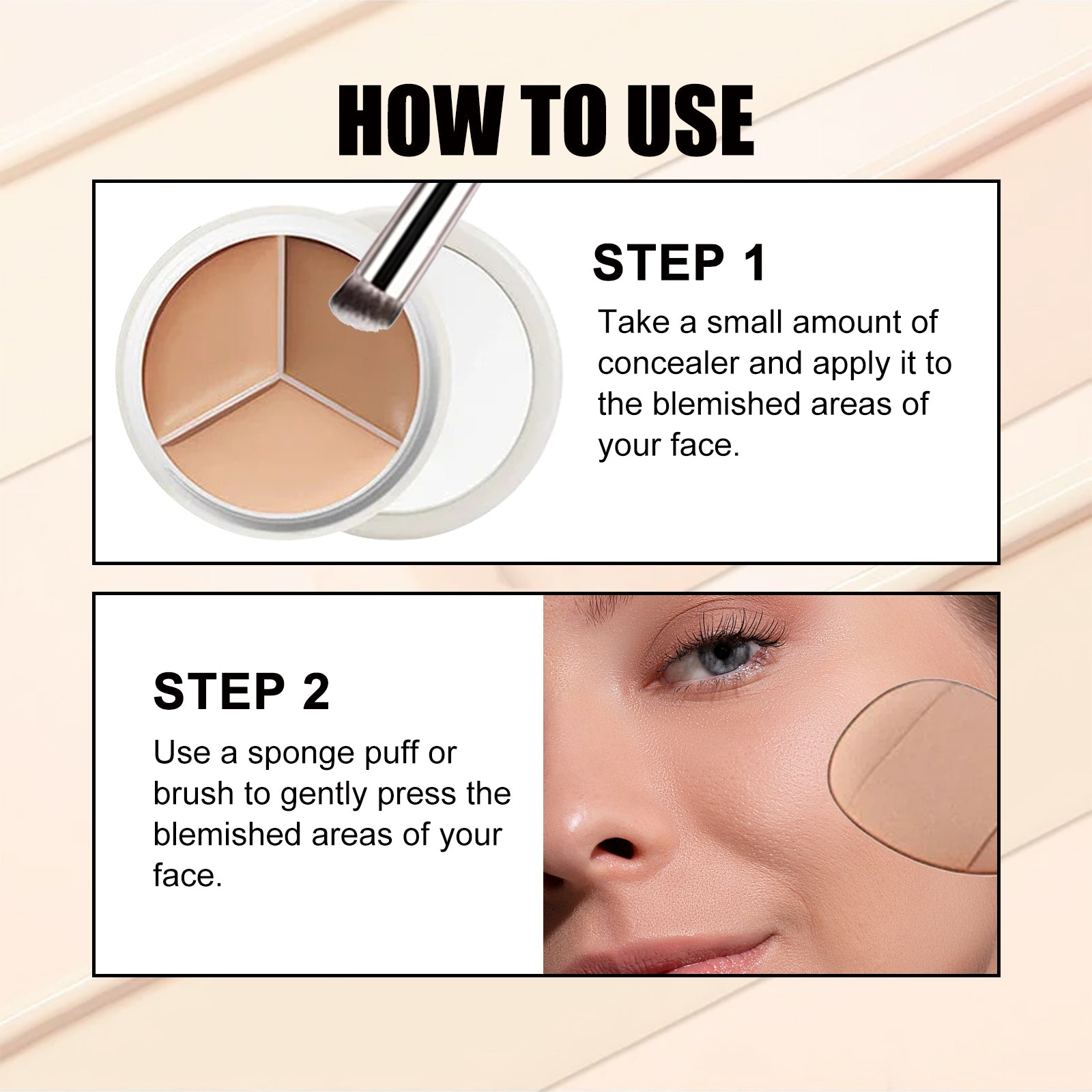 Three-Color Concealer – Covers Dark Circles, Spots & Creates Natural Look - Icon Her