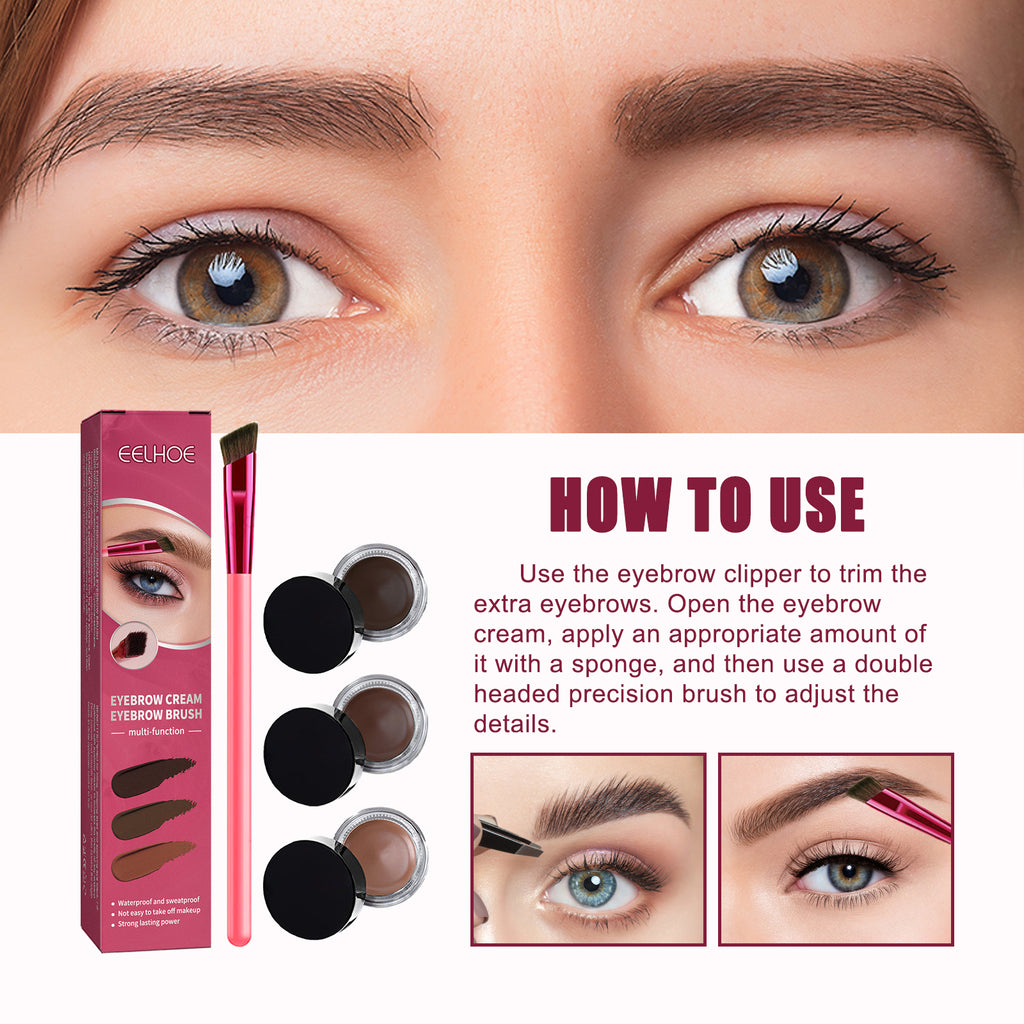 Eyebrow Brush & Cream Set – Filling, Shaping & Tinted Brow Makeup Tools - Icon Her
