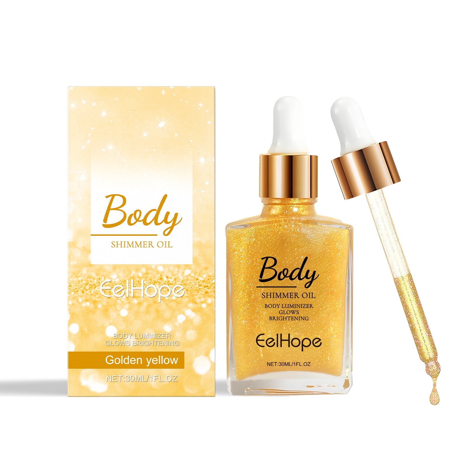 Liquid Body Glitter & Highlighter Oil - Shimmer Body & Face Glow - Icon Her
