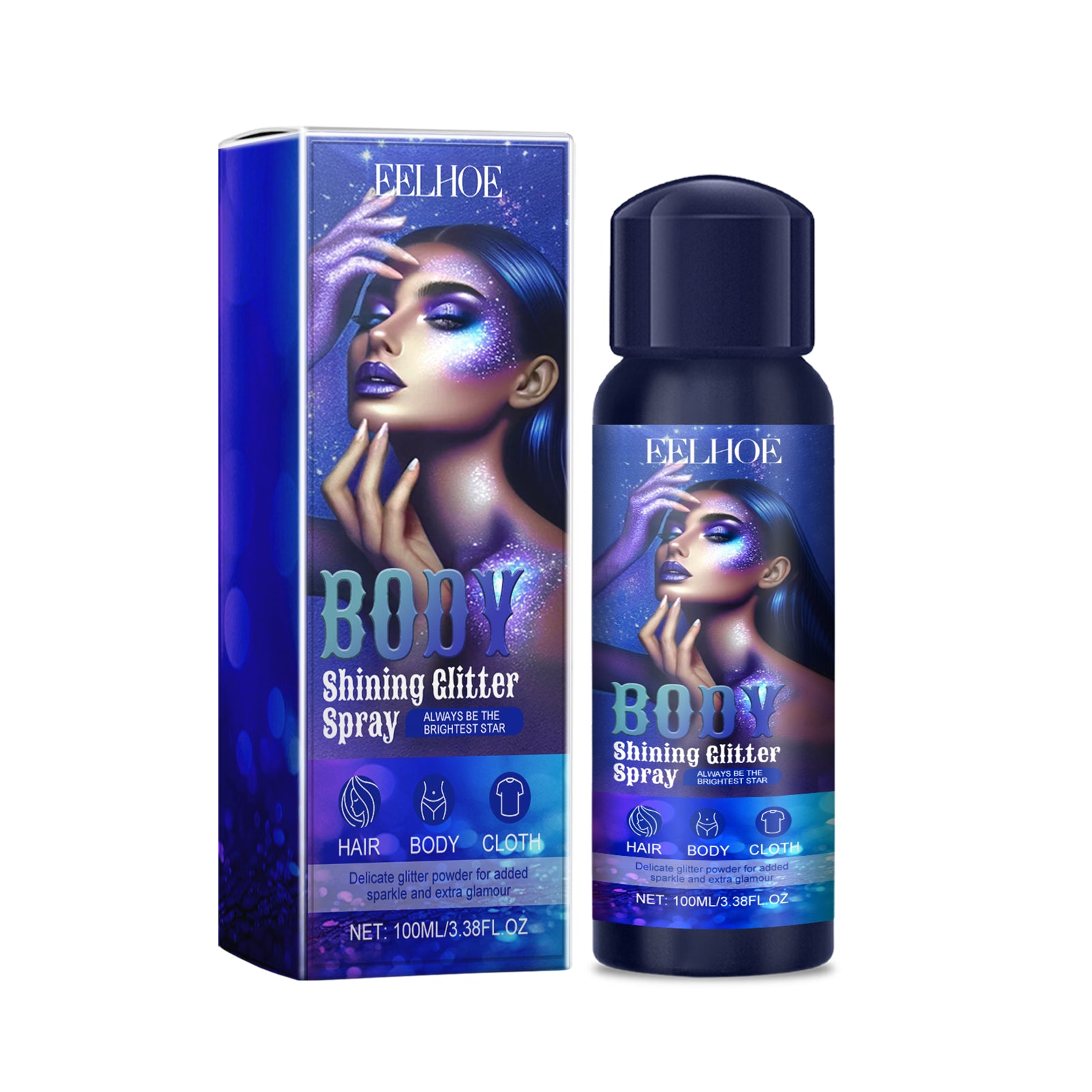 Highlighter Glitter Spray – Natural, 3D & Long-Lasting Body Shimmer - Icon Her