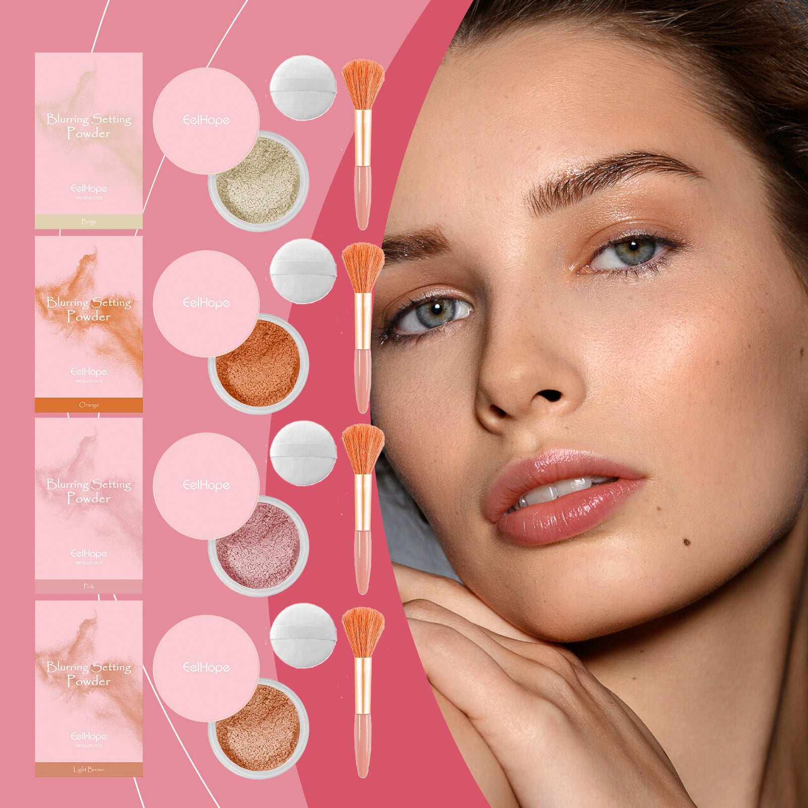 Setting Powder with Brush – Natural, Breathable & Long-Lasting Makeup - Icon Her