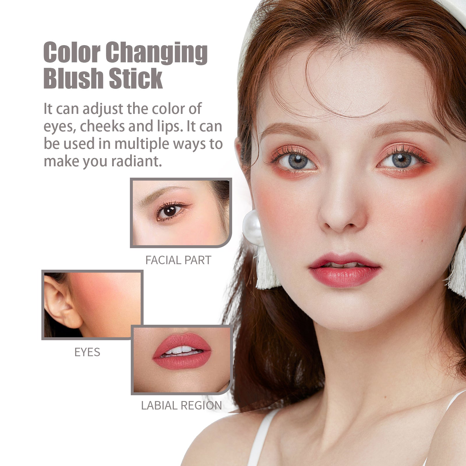 Color-Changing Blush Stick – Natural Contouring, Lip & Cheek Makeup - Icon Her