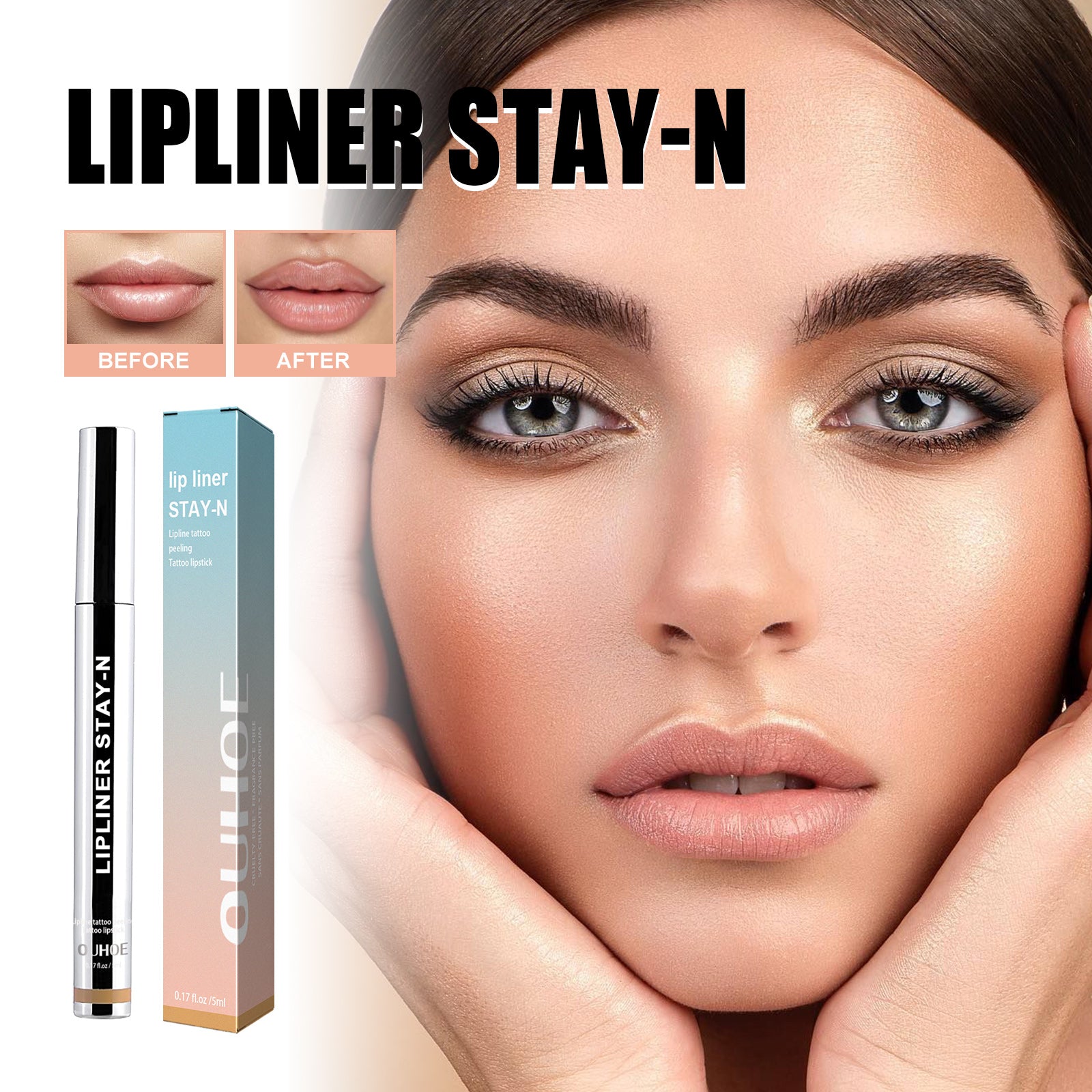 Peel-Off Lip Liner (Light Brown) – Plumping, Long-Lasting & No Smudge - Icon Her