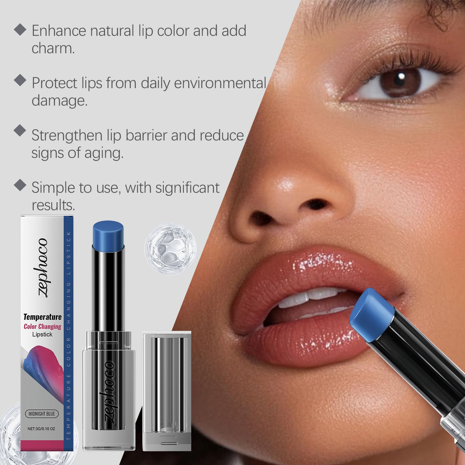 Midnight Blue Hydrating Lip Balm - Nourishing & Color-Changing Lip Care - Icon Her