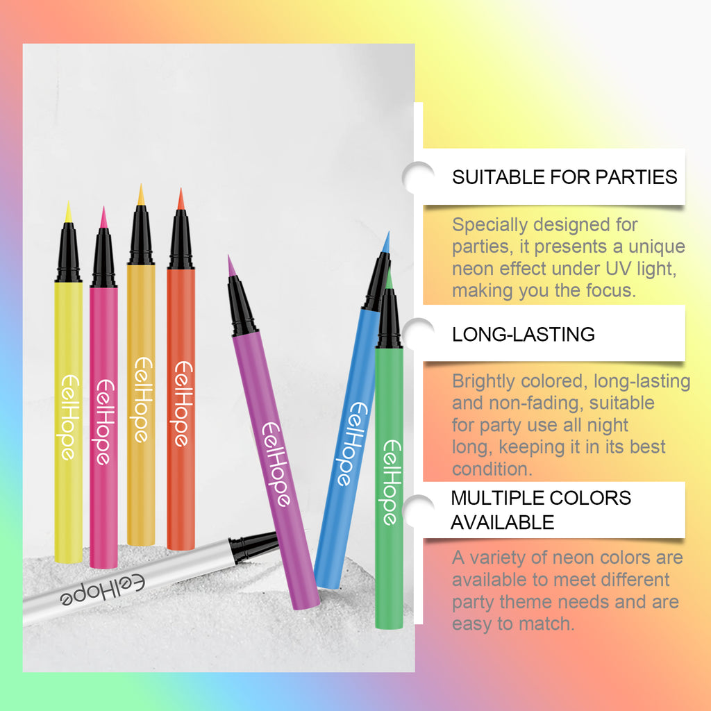 Neon Liquid Eyeliner (Blue) – Smooth, Long-Lasting Party Eye Makeup - Icon Her