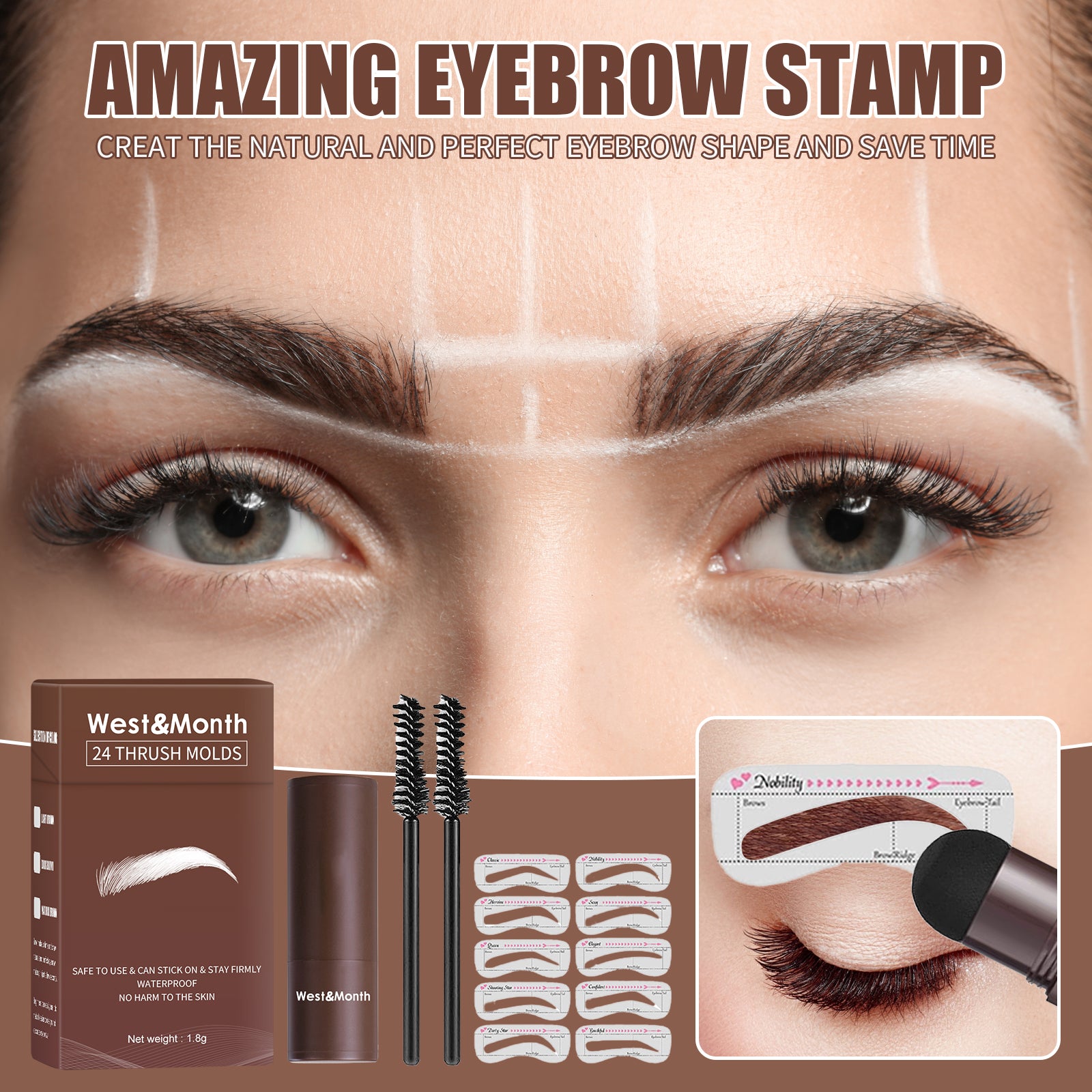 24 Eyebrow Stencils – Waterproof, Sweat-Resistant & Lazy Brow Set - Icon Her